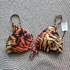 Shade & Shore Tiger print bikini top w/ underwire Sz 34DD